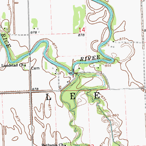 Topographic Map of Felton Creek, MN