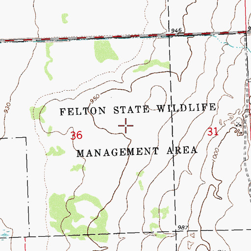 Topographic Map of Felton State Wildlife Management Area, MN