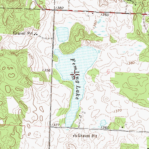 Topographic Map of Femling Lake, MN