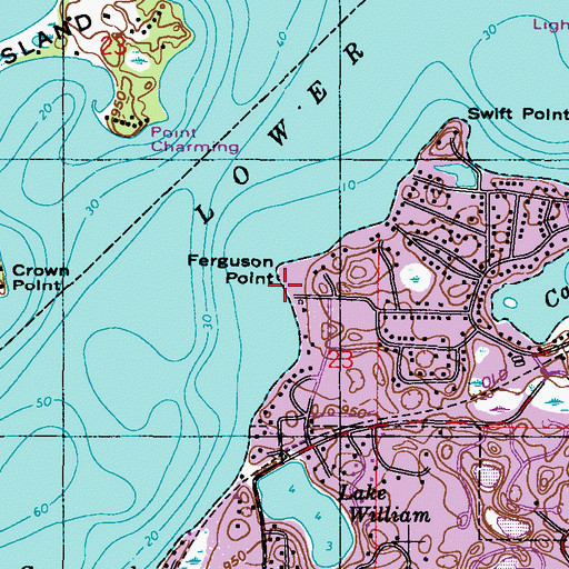 Topographic Map of Ferguson Point, MN
