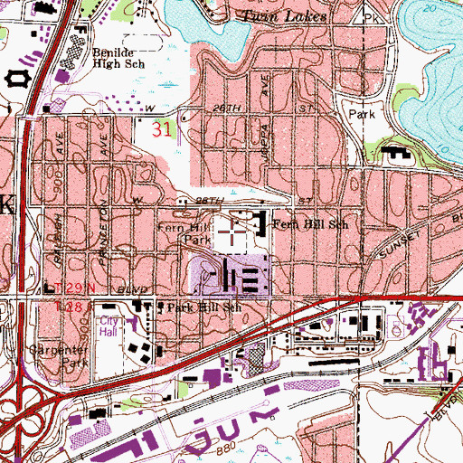 Topographic Map of Fern Hill Park, MN