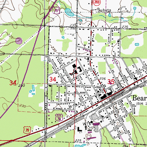 Topographic Map of Bearden Elementary School, AR