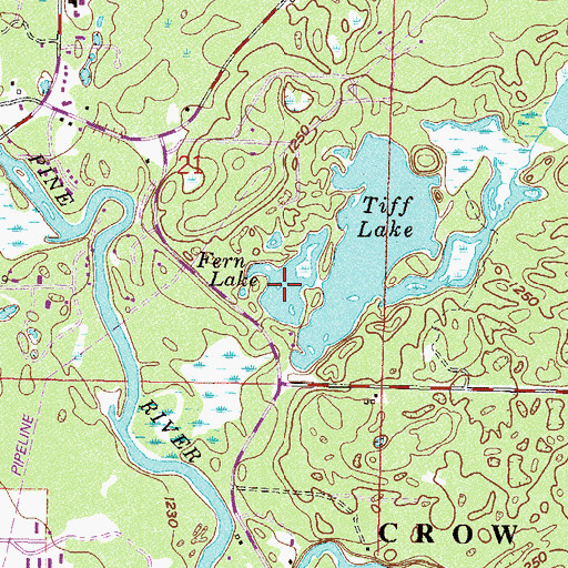 Topographic Map of Fern Lake, MN