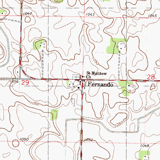 Topographic Map of Fernando, MN