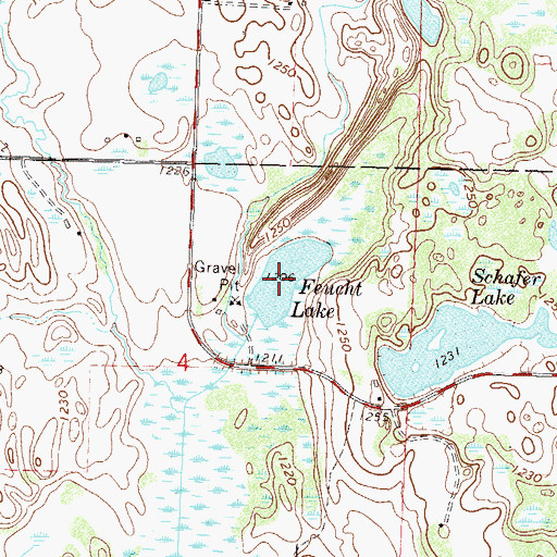 Topographic Map of Feucht Lake, MN