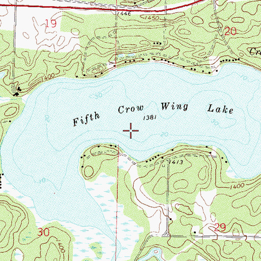 Topographic Map of Fifth Crow Wing Lake, MN