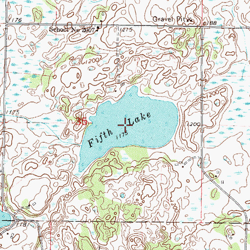 Topographic Map of Fifth Lake, MN