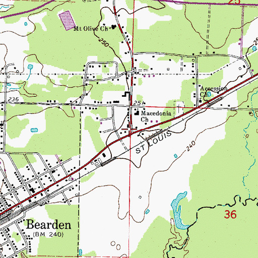 Topographic Map of Bests (historical), AR