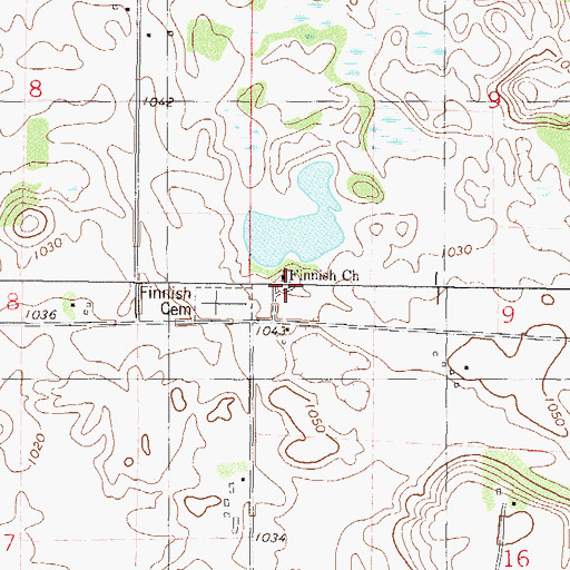 Topographic Map of Finnish Church, MN