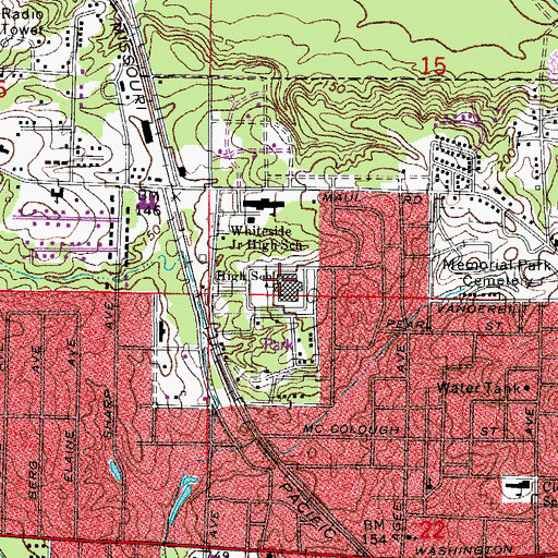 Topographic Map of Camden High School, AR