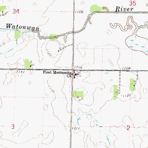 Topographic Map of First Mennonite Church, MN