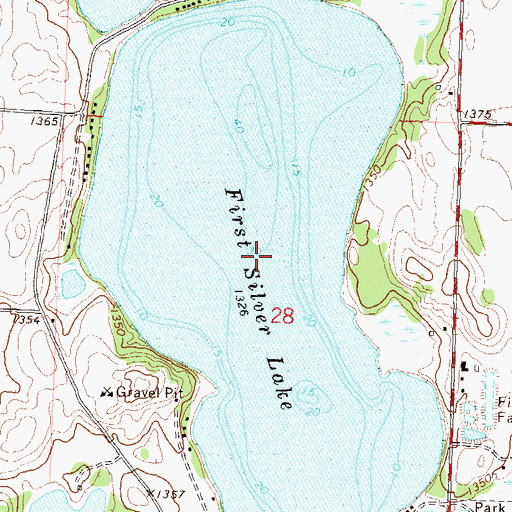 Topographic Map of First Silver Lake, MN
