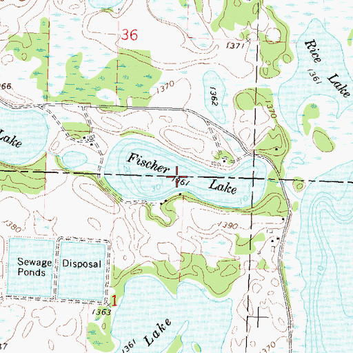 Topographic Map of Fischer Lake, MN