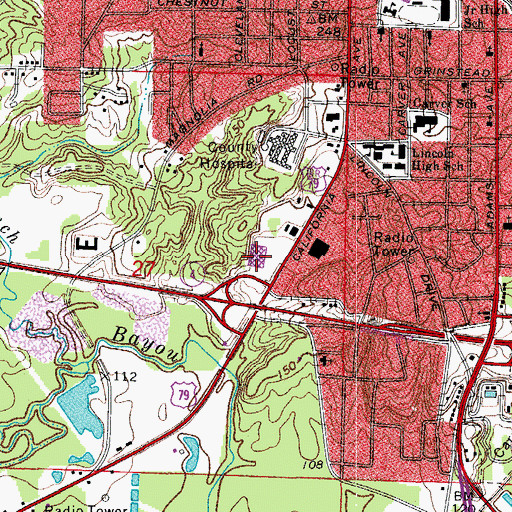 Topographic Map of Camden Plaza Shopping Center, AR