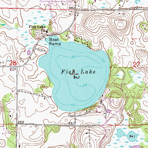 Topographic Map of Fish Lake, MN