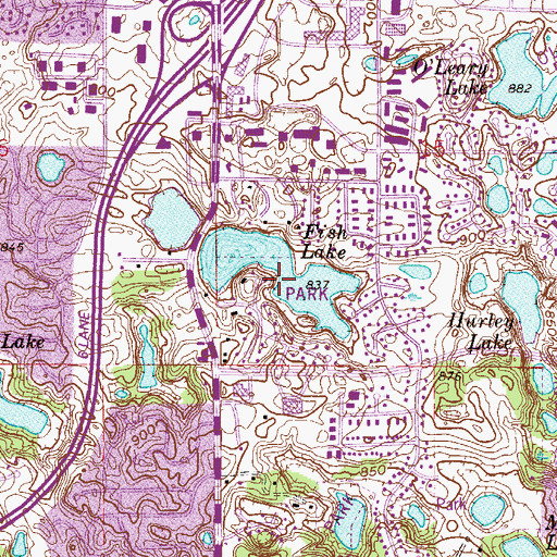 Topographic Map of Fish Lake, MN