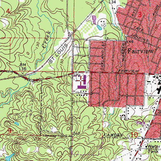 Topographic Map of Cardinal Shopping Center, AR
