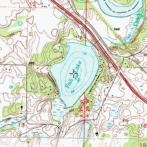 Topographic Map of Fish Lake, MN