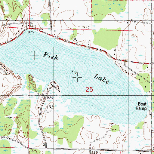 Topographic Map of Fish Lake, MN
