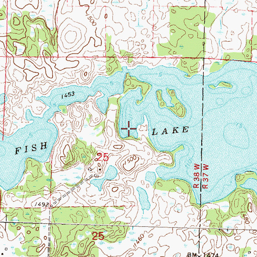 Topographic Map of Fish Lake, MN