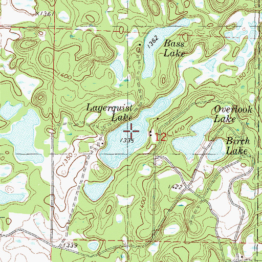 Topographic Map of Lagerquist Lake, MN