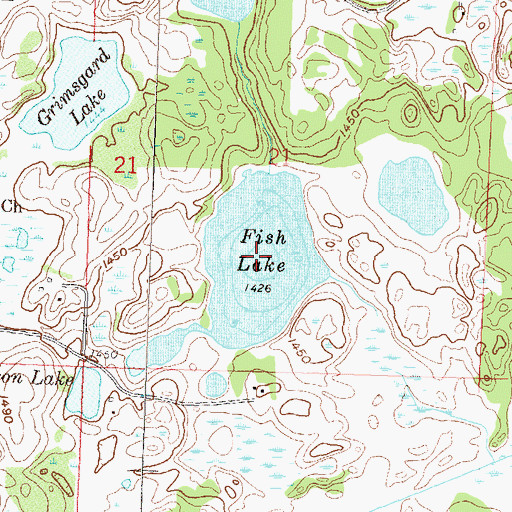 Topographic Map of Fish Lake, MN