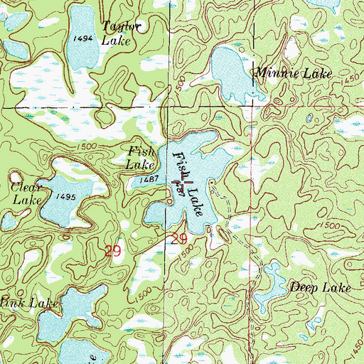 Topographic Map of Fish Lake, MN