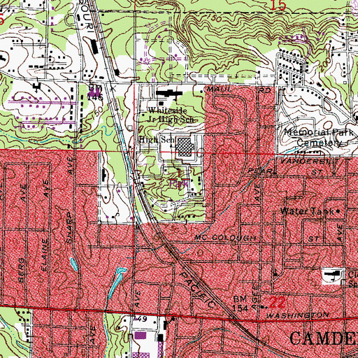 Topographic Map of City School Park, AR