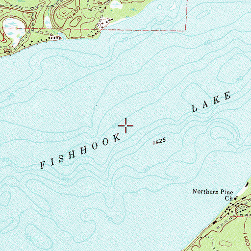 Topographic Map of Fishhook Lake, MN