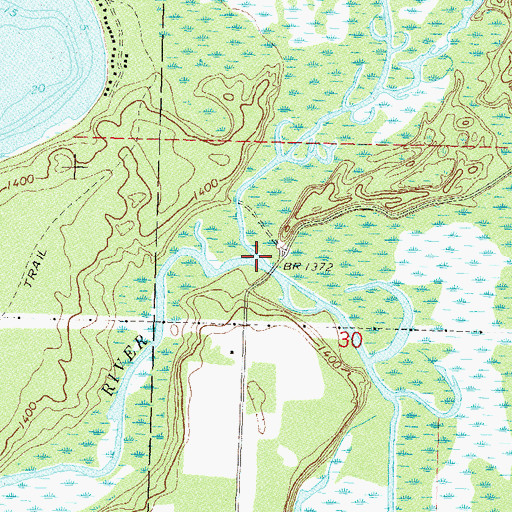 Topographic Map of Fishhook River, MN