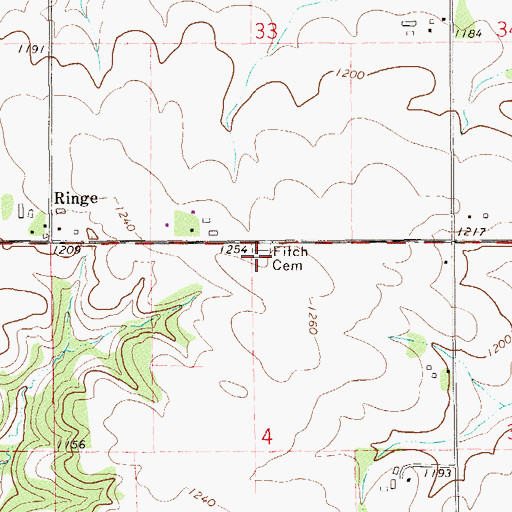 Topographic Map of Fitch Cemetery, MN