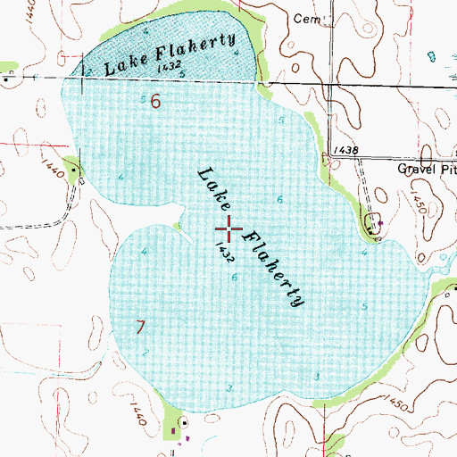 Topographic Map of Lake Flaherty, MN