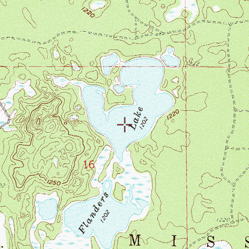 Topographic Map of Flanders Lake, MN