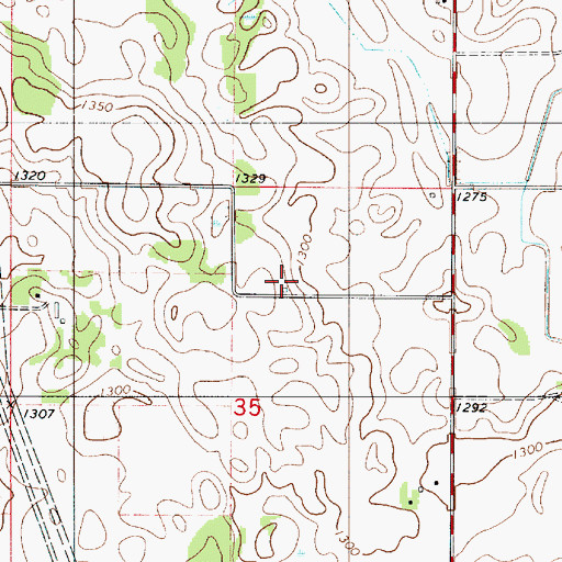 Topographic Map of Flaten School, MN