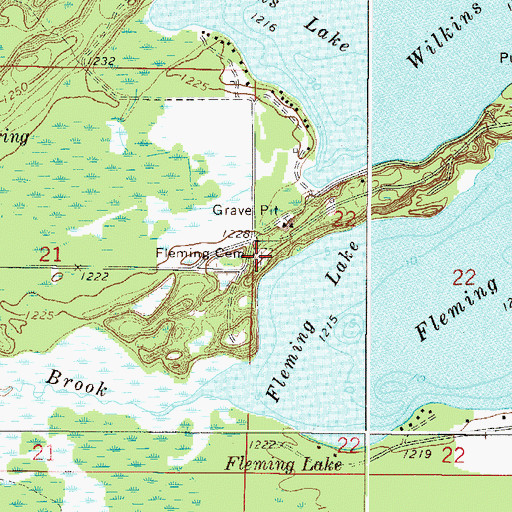 Topographic Map of Fleming Cemetery, MN