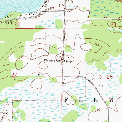 Topographic Map of Fleming Church, MN