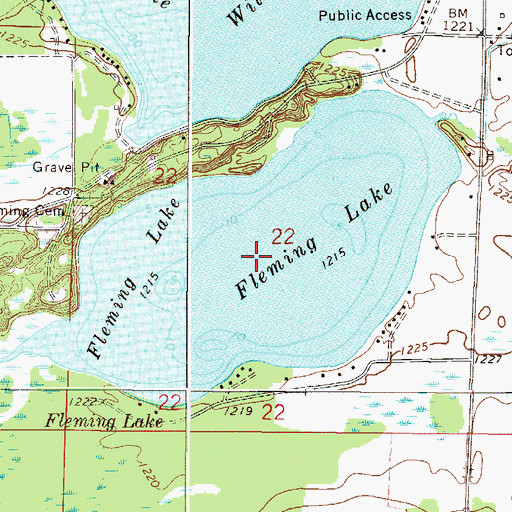 Topographic Map of Fleming Lake, MN