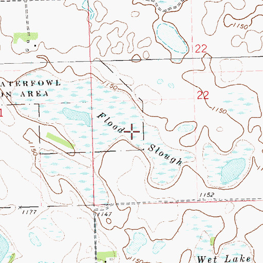 Topographic Map of Flood Slough, MN