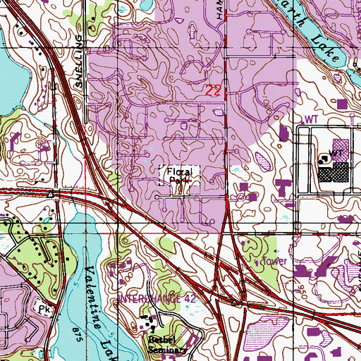 Topographic Map of Floral Park, MN