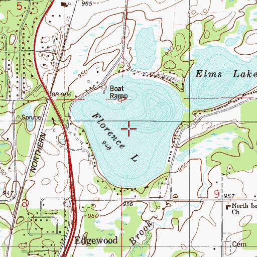 Topographic Map of Florence Lake, MN