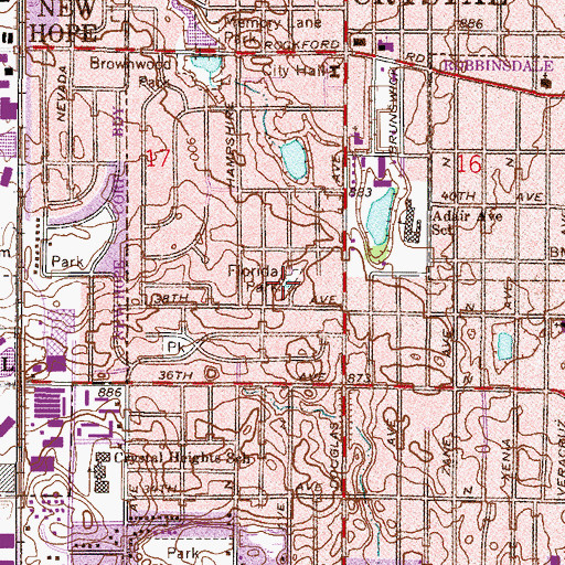 Topographic Map of Florida Park, MN