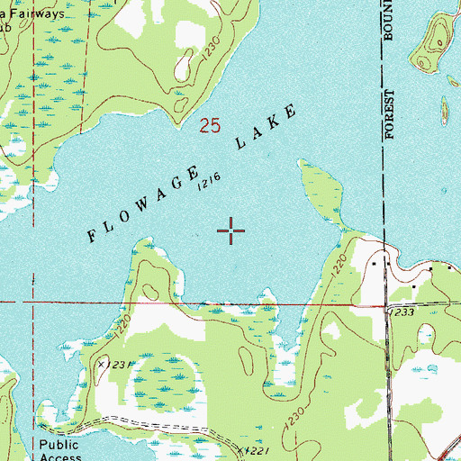 Topographic Map of Flowage Lake, MN