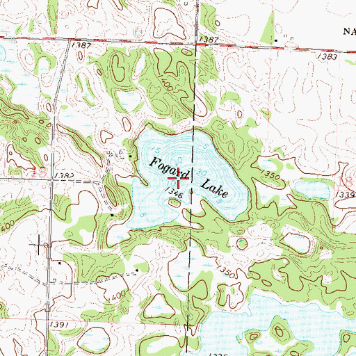 Topographic Map of Fogard Lake, MN