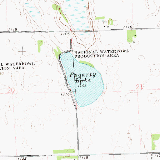 Topographic Map of Fogarty Lake, MN