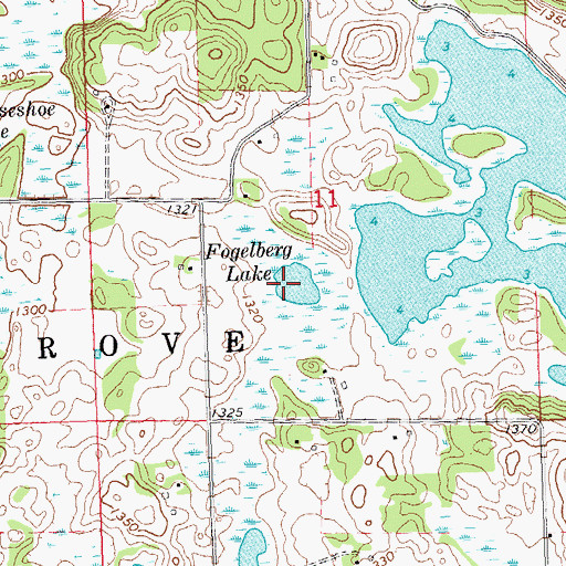 Topographic Map of Fogelberg Lake, MN