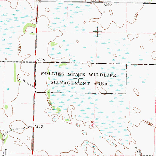 Topographic Map of Follies State Wildlife Management Area, MN