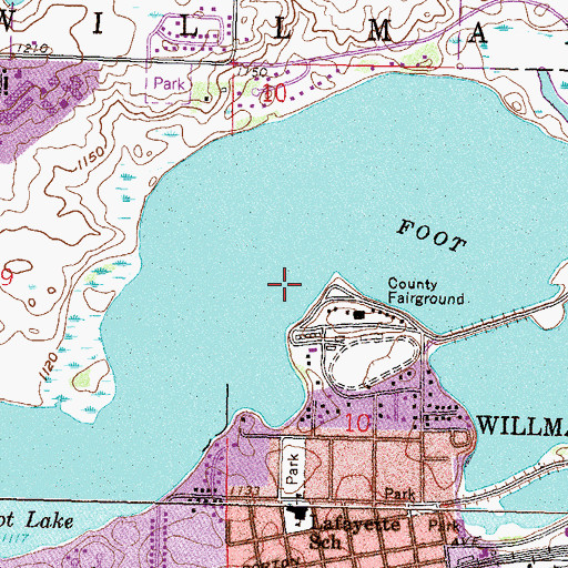 Topographic Map of Foot Lake, MN