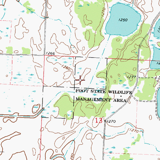 Topographic Map of Foot State Wildlife Management Area, MN