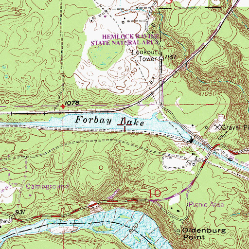 Topographic Map of Forbay Lake, MN