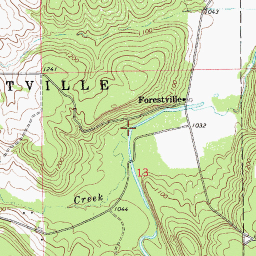 Topographic Map of Forestville Creek, MN